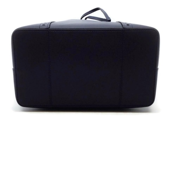 Tory Burch Block-T T Navy Leather Tote - Picture 4 of 8